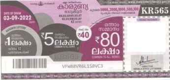 Karunya Weekly Lottery KR-565 03.09.2022