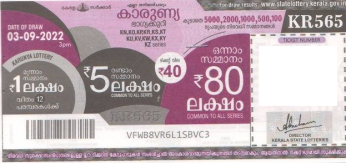 Karunya Weekly Lottery held on 03.09.2022