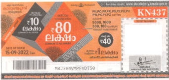 Karunya plus Weekly Lottery held on 15.09.2022