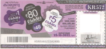 Karunya Weekly Lottery KR-572 22.10.2022