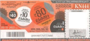 Karunya plus Weekly Lottery KN-444 03.11.2022
