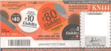 Karunya plus Weekly Lottery held on 03.11.2022