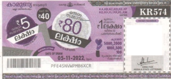 Karunya Weekly Lottery KR-574 05.11.2022