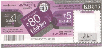 Karunya Weekly Lottery KR-575 12.11.2022