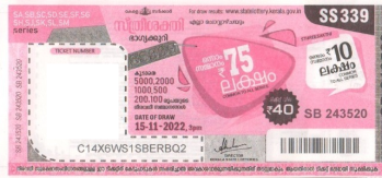 Sthree sakthi Weekly Lottery SS-339 15.11.2022