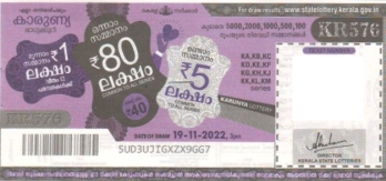 Karunya Weekly Lottery KR-576 19.11.2022
