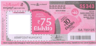 Sthree sakthi Weekly Lottery -SS-343 to be held On 13.12.2022