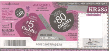 Karunya Weekly Lottery KR-585 21.01.2023