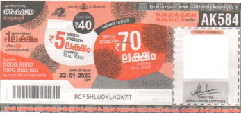 Akshaya Weekly Lottery held on 22.01.2023