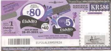 KARUNYA Weekly Lottery KR-586 held on  28.01.2023