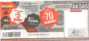 Akshaya Weekly Lottery held on 29.01.2023