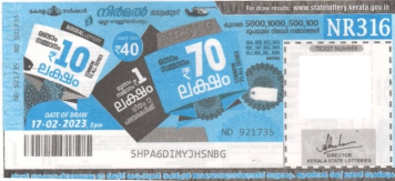 Nirmal Weekly Lottery NR-316 17.02.2023