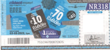 Nirmal Weekly Lottery NR-318 03.03.2023