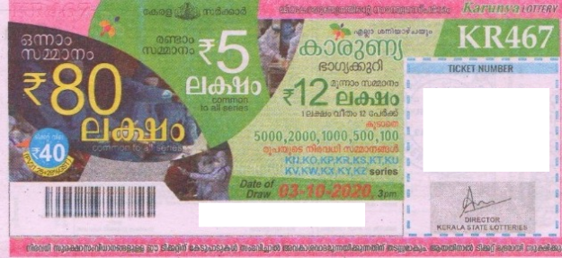 Karunya Weekly Lottery held on 03.10.2020