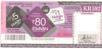Karunya Weekly Lottery KR-592 11.03.2023