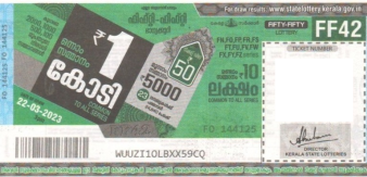 Fifty-fifty Weekly Lottery held on 22.03.2023