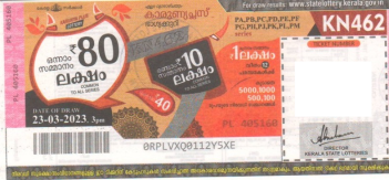 Karunya plus Weekly Lottery KN-462 23.03.2023
