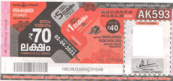Akshaya Weekly Lottery AK-593 02.04.2023