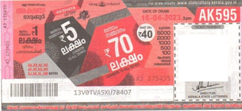 Akshaya Weekly Lottery AK-595 16.04.2023