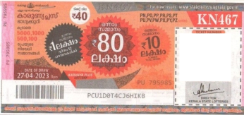 Karunya plus Weekly Lottery held on 27.04.2023