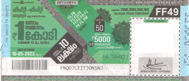 Fifty-fifty Weekly Lottery held on 10.05.2023