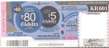 Karunya Weekly Lottery KR-601 13.05.2023