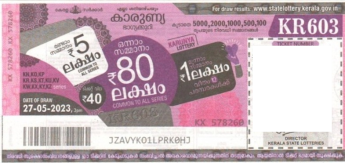Karunya Weekly Lottery KR-603 27.05.2023
