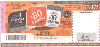 Karunya plus Weekly Lottery held on 01.06.2023