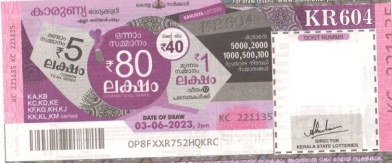 Karunya Weekly Lottery held on 03.06.2023