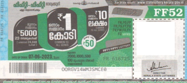 Fifty-fifty Weekly Lottery held on 07.06.2023