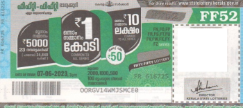Fifty-fifty Weekly Lottery -FF-52 to be held On 07.06.2023