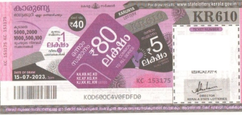 Karunya Weekly Lottery KR-610 15.07.2023