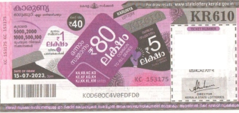 Karunya Weekly Lottery held on 15.07.2023