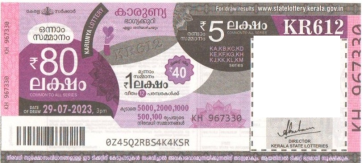 Karunya Weekly Lottery held on 29.07.2023