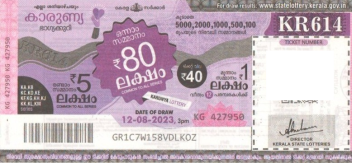 Karunya Weekly Lottery KR-614 12.08.2023