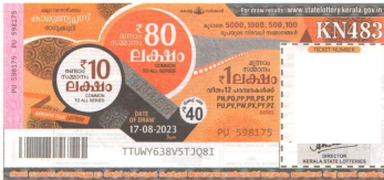 Karunya plus Weekly Lottery KN-483 17.08.2023