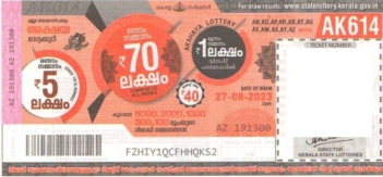 Akshaya Weekly Lottery held on 27.08.2023