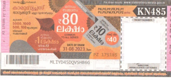 Karunya plus Weekly Lottery KN-485 31.08.2023