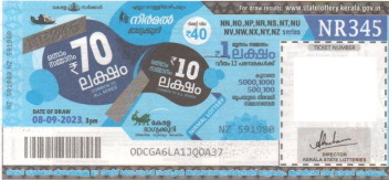 Nirmal Weekly Lottery NR-345 08.09.2023