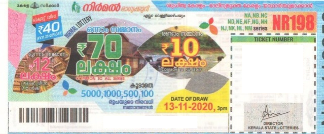 Nirmal Weekly Lottery NR-198 13.11.2020