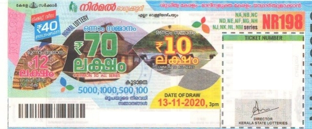 Nirmal Weekly Lottery held on 13.11.2020