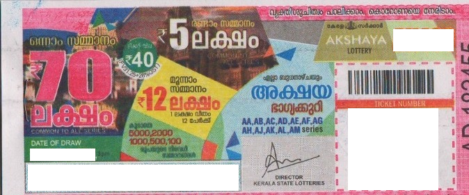 Akshaya Weekly Lottery held on 20.04.2022